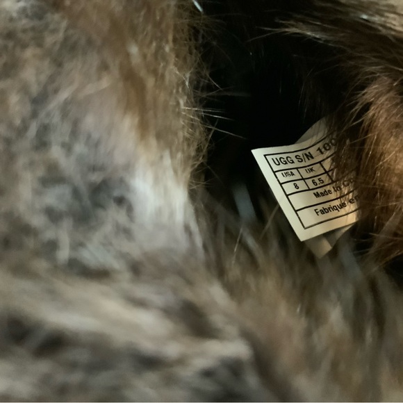 Uggs tall brown fur trim leather Women’s 8 - Picture 6 of 7